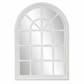 Homeroots White Washed Mirror with Arched Panel Window Design 383726